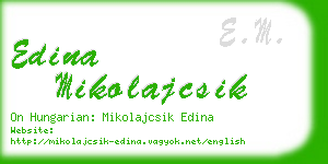 edina mikolajcsik business card